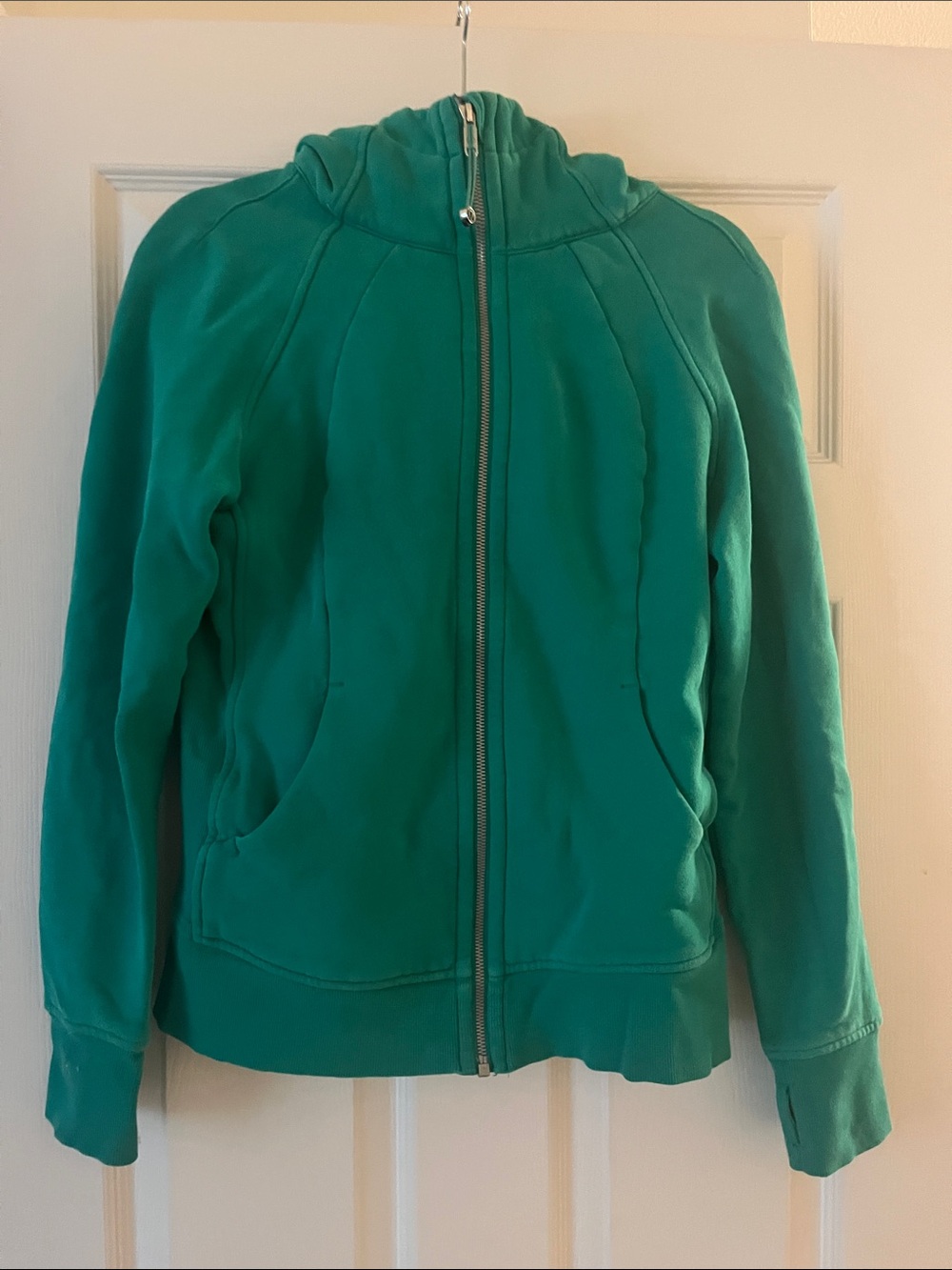 lululemon athletica kelly green scuba Zip-Up Hooded Sweatshirt full length 8